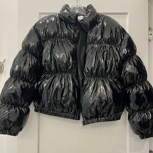 Steve Madden shiny Black Puffer Jacket